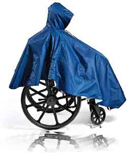 Chubasquero para sillas de ruedas. Accesorio de movilidad para sillas de ruedas.