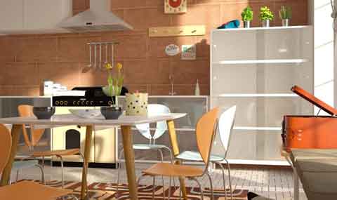 Combinación de colores en un conjunto par de sillas de cocina. Mueble auxiliar. Pixabay.